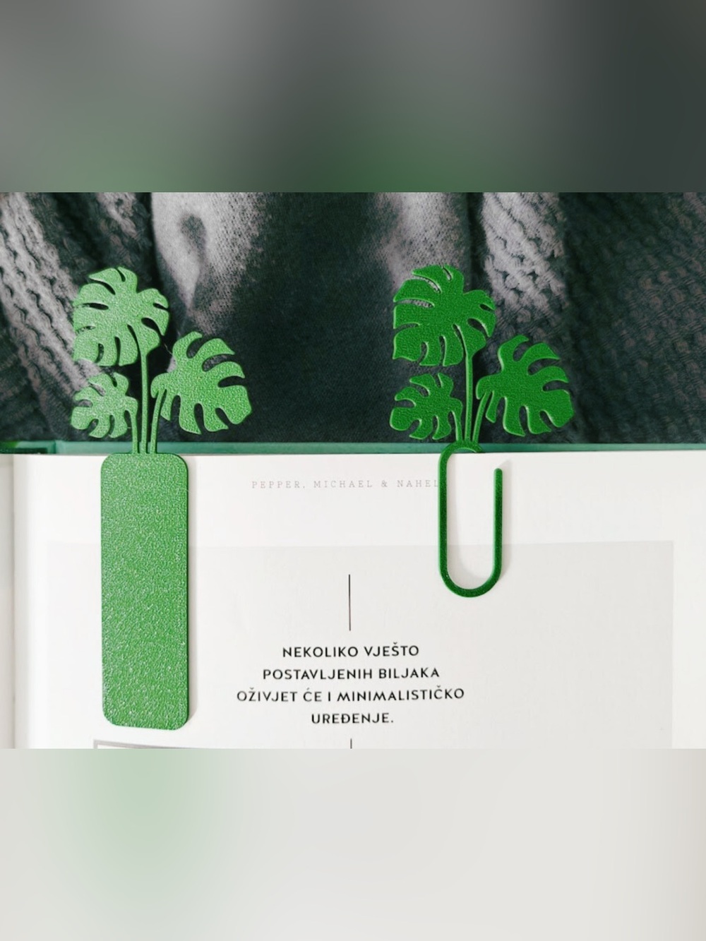 Green Plant Paperclip Bookmark for Home Office - Decorative Clip